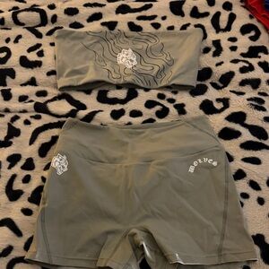 Darc Sport Olive Women's Bike Shorts Set